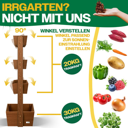 KESSER Hochbeet mit 4 Etagen, Tannenholz, Braun, inkl. Gartenvlies