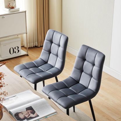 Deuline Milano Esszimmerstühle Samtbezug Grau 2er-Set