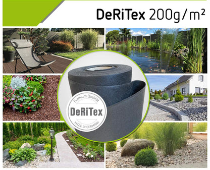 DeRiTex Unkrautvlies Premium-Plus 200 g/m², 25 m² (1 m x 25 m)