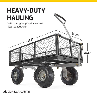 Gorilla Wandelbarer Garten-Transportwagen 362.9 kg – Schwarz