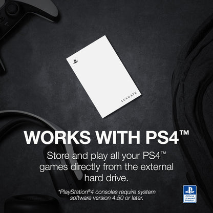 Seagate Game Drive PS4/PS5 tragbare externe Festplatte 5TB – weiss