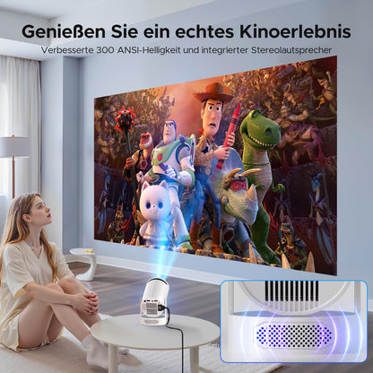 VisionMini Smart Beamer Tragbar - WiFi6 1080P 220° Rotation