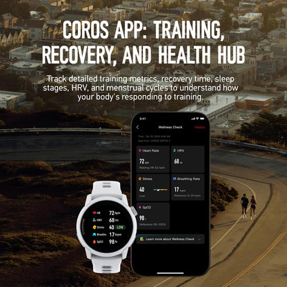 COROS PACE 4 GPS-Sportuhr mit AMOLED-Touchscreen, weiss