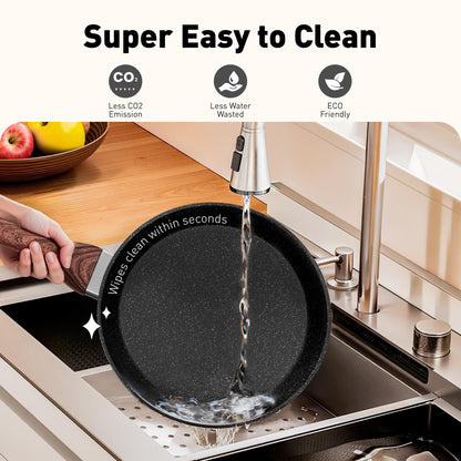 DishDelight Induktion Topfset 12-tlg. Kochgeschirr-Set Granit Schwarz