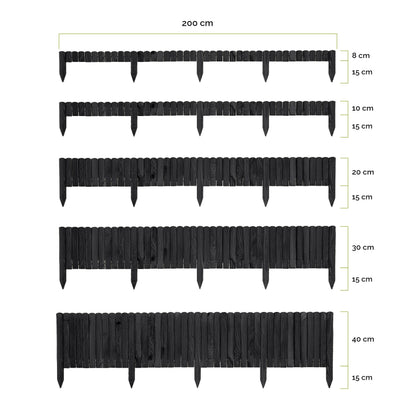 Garronda Rasenkante aus Holz GD-0046, flexibles Rollborder 200 x 20 cm