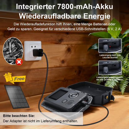 Lutranstra 5KB Wildkamera mit Solarpanel, 5K Video und 64 MP