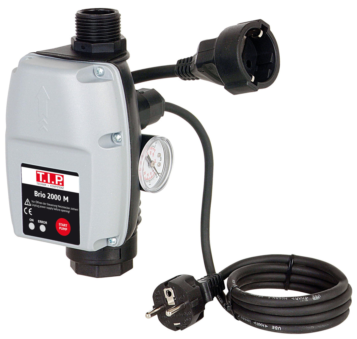 T.I.P. Pumpensteuerung BRIO 2000 M elektronisch mit Trockenlaufschutz und Manometer