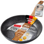 STONELINE Back to Nature Antihaft Bratpfanne Induktion 28 cm: Runde, steinoptik Antihaft-Bratpfanne. Zum Braten auf Induktionsherden.