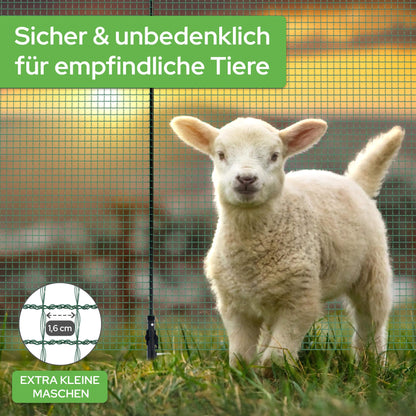 Arebos Mobiler Begrenzungszaun 20 m, Absperrnetz 90 cm mit 12 Pfosten