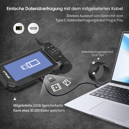 DPduct Endoskopkamera HD808B-10M Dual Lens mit Licht, 10 m, schwarz