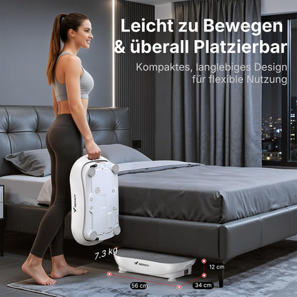 MERACH V33 Vibrationsplatte mit 99 Geschwindigkeitsstufen, Weiss