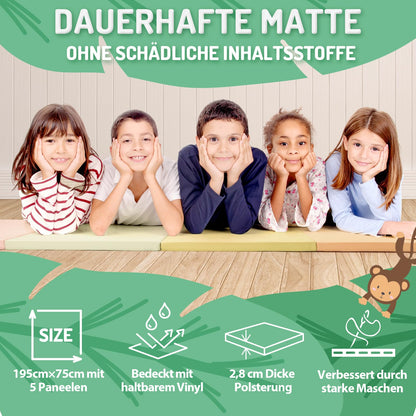PhysKcal 5 Panel Macaron Klappbare Weichbodenmatte Turn-/Fitnessmatte