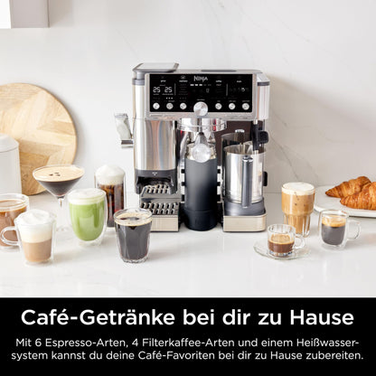 Ninja Luxe Pro 3-in-1 Kaffeemaschine mit Mahlwerk - Silber ES701EU