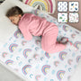 Hygge Sheets Bettunterlage wasserdicht für Kinder, 2er-Pack Regenbogen, gesteppte Oberseite mit Einschlagflügeln
