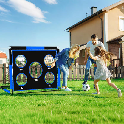 Gofady 2-in-1 Fussballtor für Kinder, 150 x 120 cm, 5 Zielbereiche