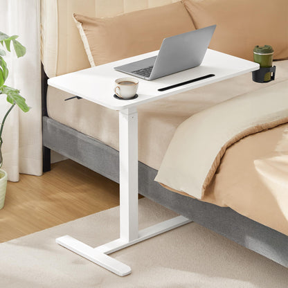 VASAGLE Beistelltisch mit Rollen – Wolkenweiss 70x40 cm LSD600W01. Mobile, rechteckige Ablage für flexible Nutzung neben Sofa oder Bett.