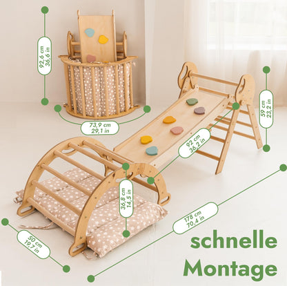 Goodevas 5-in-1 Montessori Klettergerüst Set mit Rutsche, 1-3 Jahre