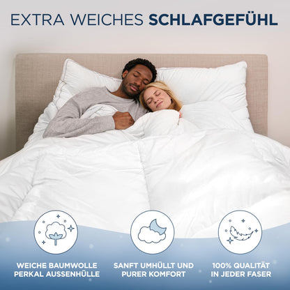 Samthus Bettdecke 155x220 cm – Ganzjahresdecke mit Baumwollbezug