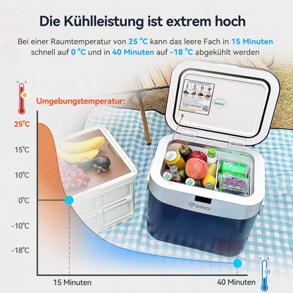 BINGI Kompressor Kühlbox 22L elektrisch für Auto, Camping und Zuhause