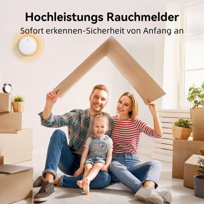 CHZHVAN Rauchmelder FSI-3004 mit 10-Jahres-Batterie, 10er Set