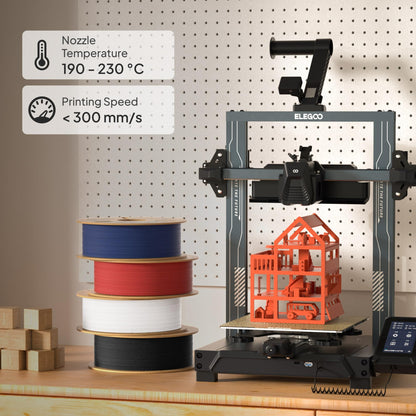 ELEGOO Matte PLA Filament 1,75 mm, 4 kg Multicolor Bundle, ±0,02 mm
