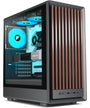 FOIFKIN M1 Gaming PC Gehäuse - Walnuss, 4 ARGB-Lüfter, Schwarz. Schwarzes Gehäuse mit Walnuss-Akzenten, 4 ARGB-Lüftern. Bietet Platz für Gaming-Hardware.