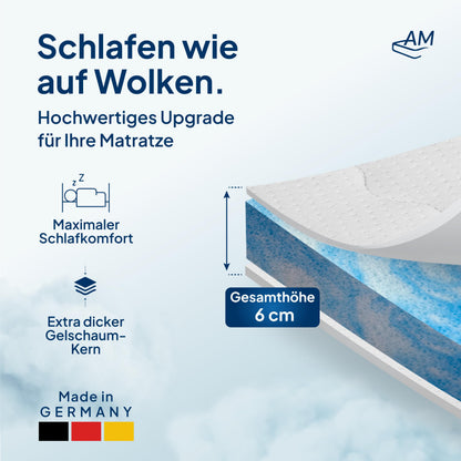 Premium Gelschaum-Topper RG 50 Lyocell – 140x200 Made in Germany