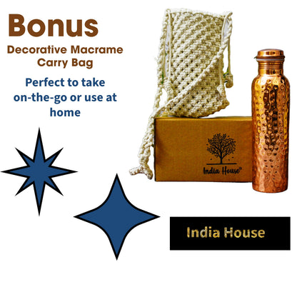 India House Kupferflasche handgefertigt graviert 1000 ml