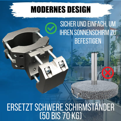 KD-TECH Sonnenschirmständer V1 für Balkon und Geländer ohne Bohren