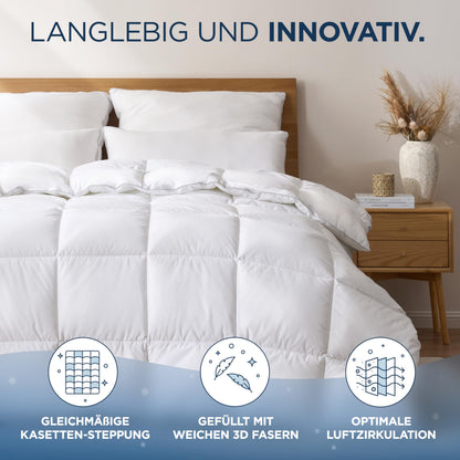 Samthus Bettdecke 200x200 cm Ganzjahresdecke aus Baumwolle