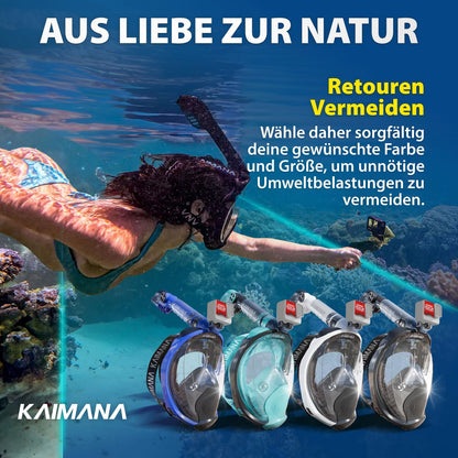 KAIMANA Schnorchelmaske Vollgesichtsmaske für Erwachsene und Kinder