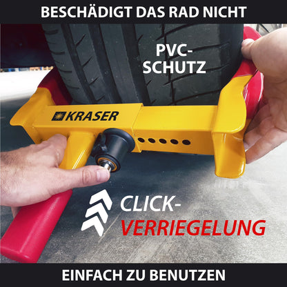 KRASER WA820 Radkralle, Parkkralle mit Anti-Bohrschloss, universal