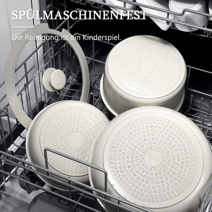 GiPP Topf- und Pfannenset Keramik, abnehmbarer Griff, Induktion