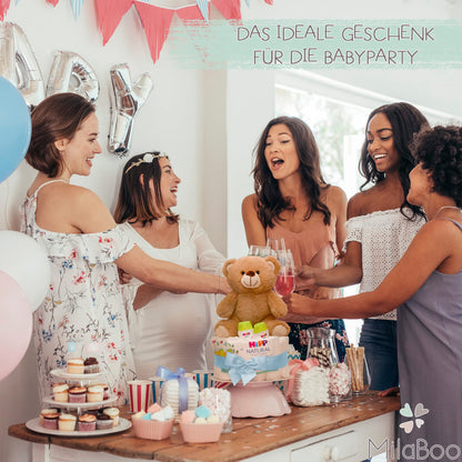 MilaBoo Windeltorte Junge Blau – Babygeschenk zur Geburt mit Teddybär