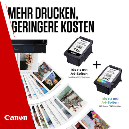 Canon PG-545/CL-546 Original Tintenpatronen 2er-Pack mit Fotopapier