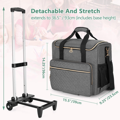 Luxja Lehrertasche Trolley – Laptoptasche mit Rollen Grau
