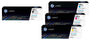 HP Original 201A Toner 4er Set CF400A CF401A CF403A CF402A. Vier CMYK-Tonerkartuschen für Farbdruck in Laserdruckern.