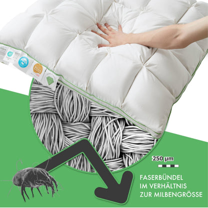 Welldora Premium Daunenfedern Kopfkissen ergonomisch 40x80 – mittelfest