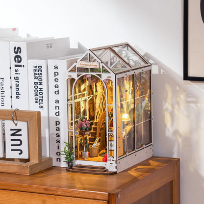 ROBOTIME DIY Book Nook Kit Gartenhaus mit LED, 3D Puzzle Modellbausatz