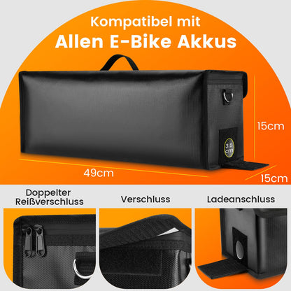 GUOOTU E-Bike Akku-Tasche, feuerfest bis 1400 °C, 2er-Set