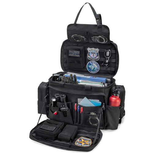 Trunab Taktische Tasche Range Bag – Vordersitz-Organizer. Robuste, schwarze Tasche zur sicheren Aufbewahrung von Schiesssportzubehör. Optimal als Autositz-Organizer.