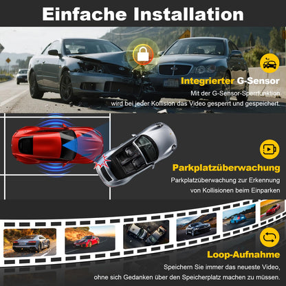 ZOBMIO A13 Dashcam Auto vorne und hinten mit 4K, GPS und WLAN
