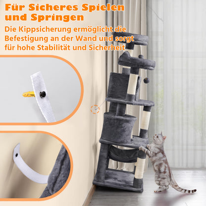 Yaheetech Kratzbaum gross XL 158cm Katzenkratzbaum - Dunkelgrau