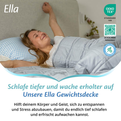Ella Gewichtsdecke 150x200 cm 7 kg Therapiedecke aus Baumwolle Grau