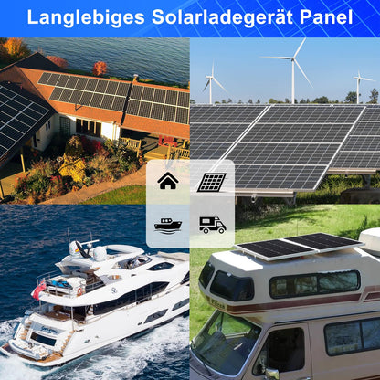 DERUXI Monokristallines Solarpanel-Kit 50W 12V mit 10A Laderegler