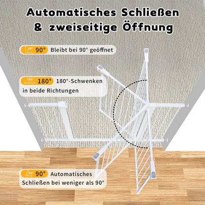 LAOYE Treppenschutzgitter BG-06, 92 cm hoch, 75-124 cm, ohne Bohren