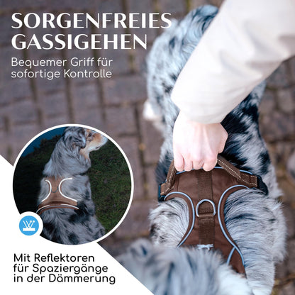 FREUDENTIER Hundegeschirr Clyde Chocolate Edition mit Griff, Braun, M