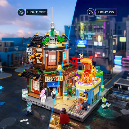 FUNWHOLE Cyberpunk Japanisches Izakaya LED-Baustein Set