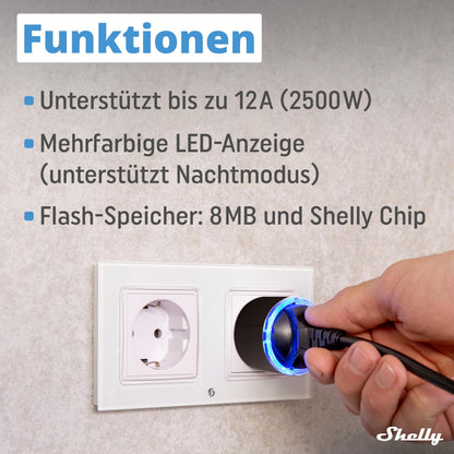 Shelly Plug S Gen3 WLAN-Steckdose mit Leistungsmessung, weiss, 3er-Set