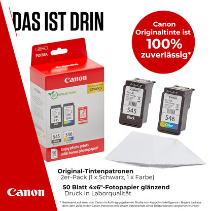 Canon PG-545/CL-546 Original Tintenpatronen 2er-Pack mit Fotopapier